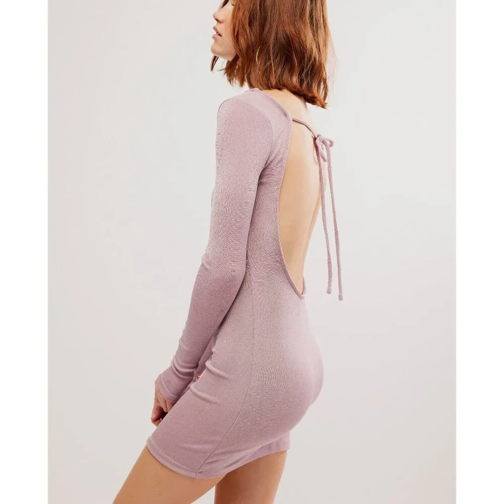 FREE PEOPLE Call Me Later Long Sleeve Slip / Dawn - Picture 4 of 6